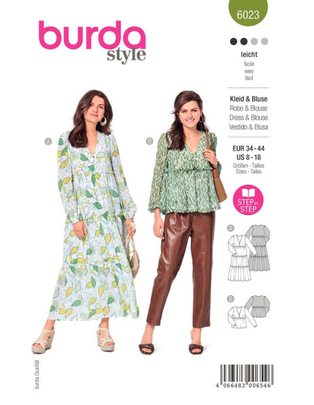 Patron de robe et blouse - Burda 6023