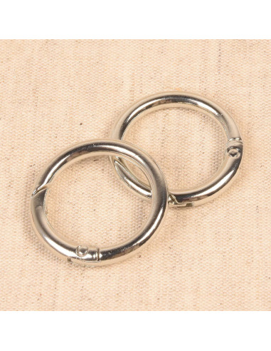 Set de 2 anneaux brisés pour sacs 33 mm - Argent