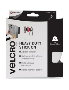 VELCRO® Brand Ruban auto agrippant adhésif fixation extrême 50mm x 2,5M blanc