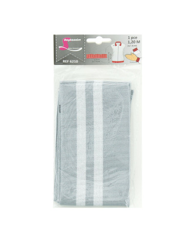 Bord-côte poignets et taille - Gris rayures argent