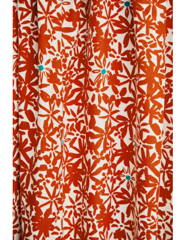 Tissu crêpe de viscose Flowery - Orange