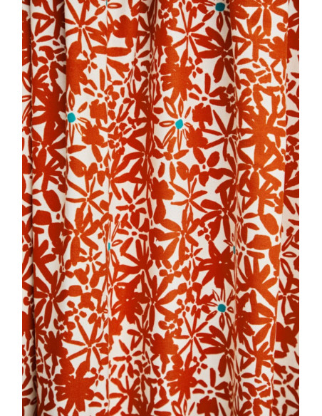 Tissu crêpe de viscose Flowery - Orange