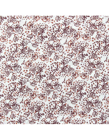 Tissu viscose fantaisie - Pistrello blanc cassé et prune