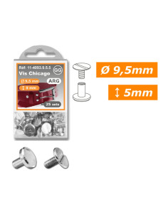 25 sets de vis chicago 9,5 mm x 5 mm - Argent 2