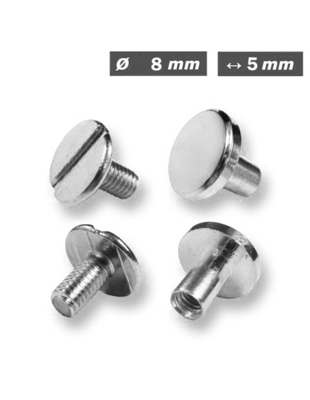 25 sets de vis chicago 8 mm x 5 mm - Argent