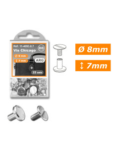 25 sets de vis chicago 8 mm x 7 mm - Argent 2