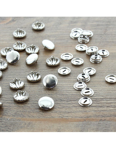 Carton de 100 boutons à recouvrir - 15 mm