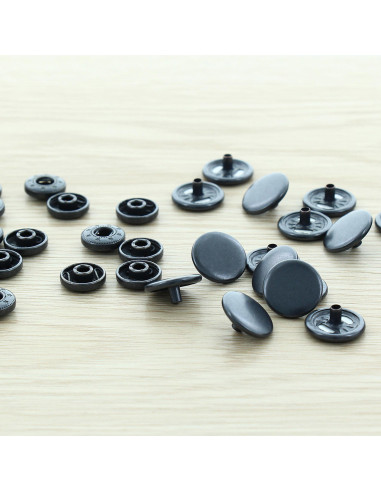 Sachet de 100 boutons-pression anorak - 15 mm noir