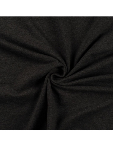 Tissu jersey coton - Gris chiné foncé