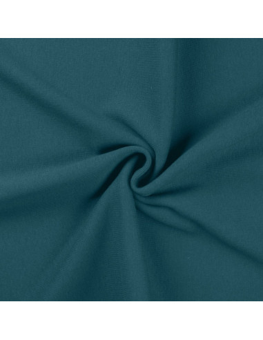 Tissu jersey bord côte - Bleu pétrole