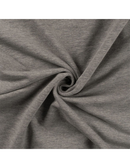 Tissu jersey bord côte - Gris chiné clair