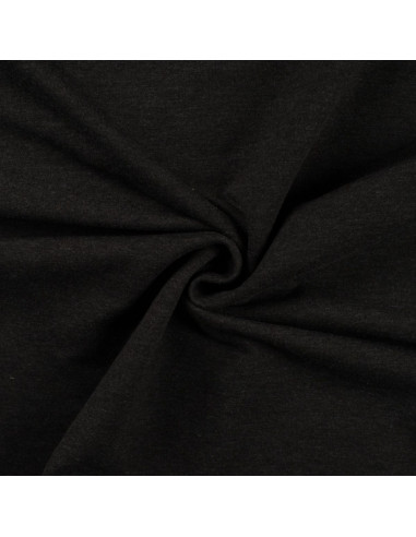 Tissu jersey bord côte - Gris chiné foncé