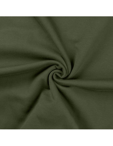 Tissu sweat molleton - Vert militaire