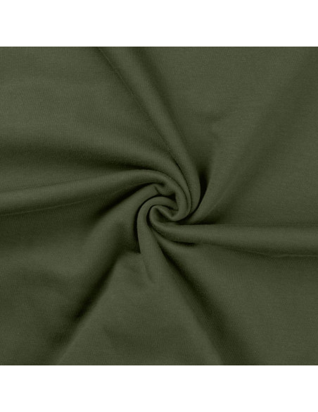 Tissu sweat molleton - Vert militaire