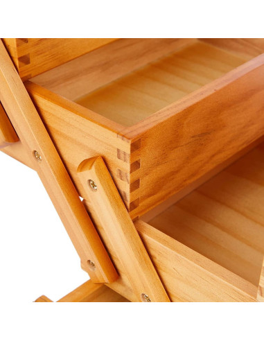 Travailleuse en bois couture avec tiroir Caramel