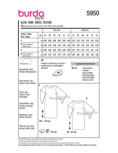 Patron de robe - Burda 5950