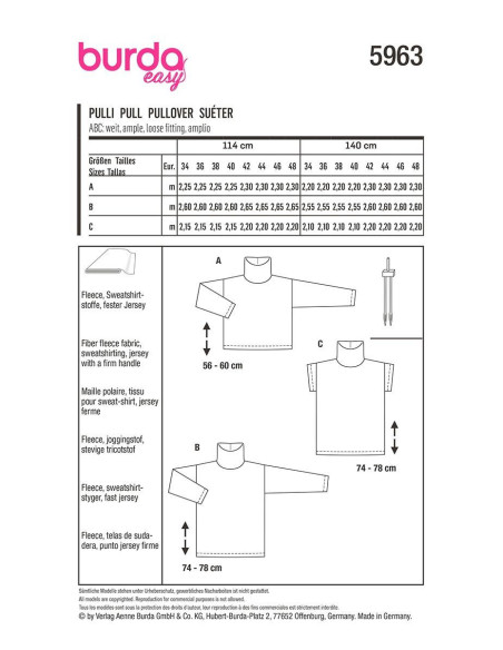 Patron de pull - Burda 5963