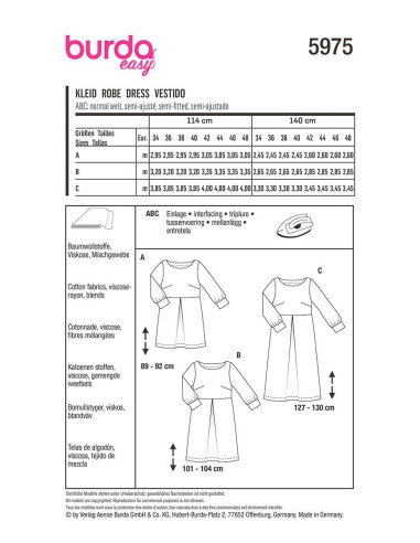 Patron de robe - Burda 5975