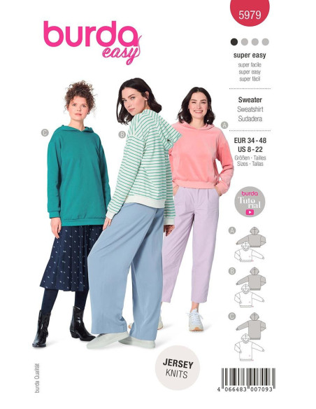 Patron de sweat-shirt - Burda 5979