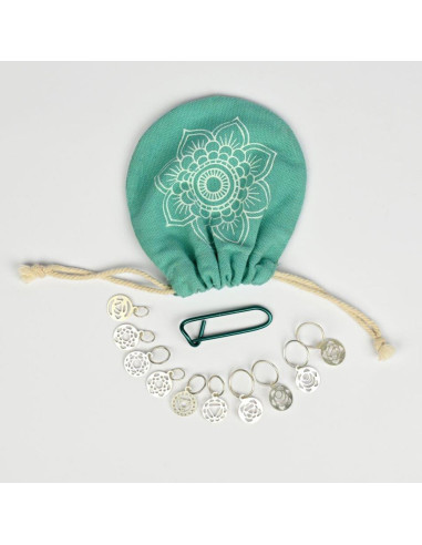 Set de marqueurs de mailles argent plaqué Chakra Mindful KnitPro