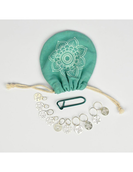 Set de marqueurs de mailles argent plaqué Chakra Mindful KnitPro