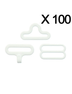 Set de 100 attaches noeud papillon - Blanc