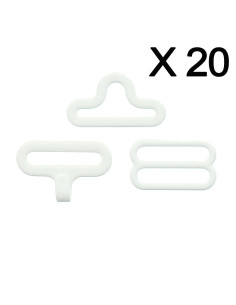 Set de 20 attaches noeud papillon - Blanc
