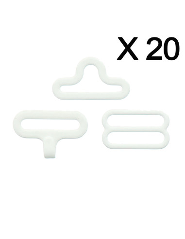 Set de 20 attaches noeud papillon - Blanc