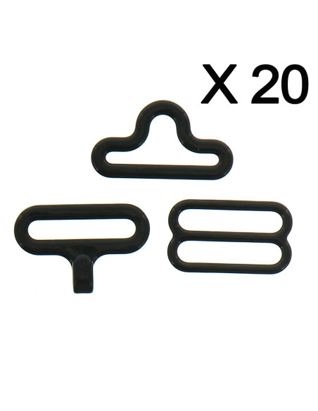 Set de 20 attaches noeud papillon - Noir