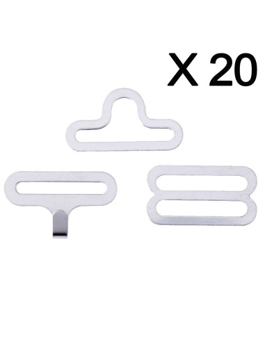 Set de 20 attaches noeud papillon - Argent
