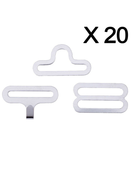 Set de 20 attaches noeud papillon - Argent