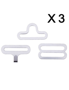 Set de 3 attaches noeud papillon - Argent