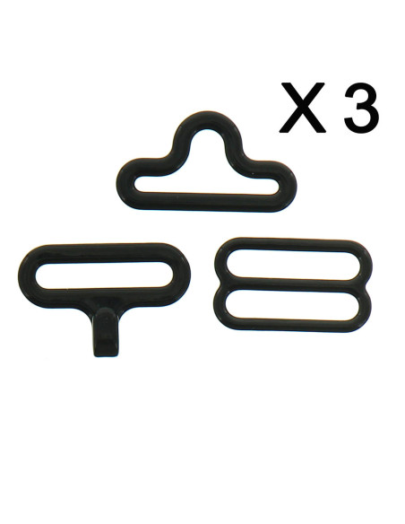 Set de 3 attaches noeud papillon - Noir