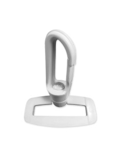 Mousqueton plastique - Blanc 30 mm