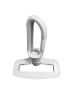 Mousqueton plastique - Blanc 40 mm