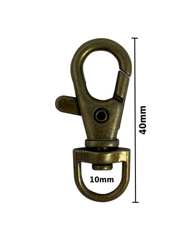Mousqueton métal - Bronze 40 x 10 mm