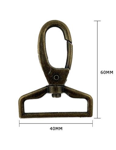 Mousqueton métal - Bronze 60 x 40 mm
