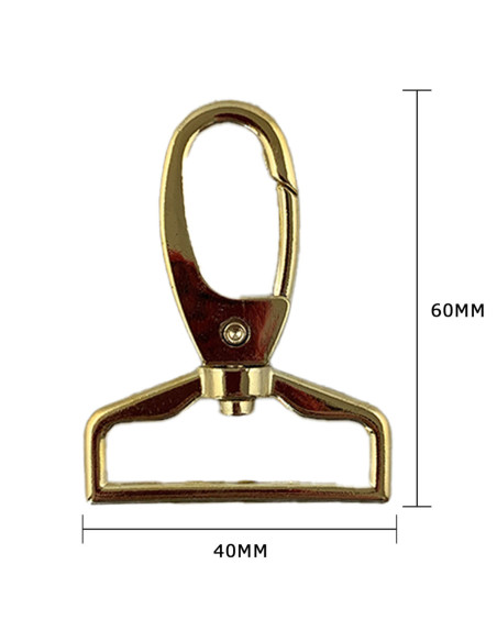 Mousqueton métal - Doré 60 x 40 mm