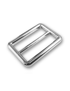 Boucle coulisse passant double finition inox - Argent 30 mm