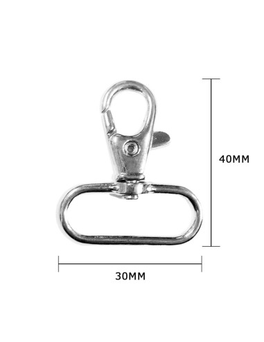 Mousqueton métal - Argent 40 x 30 mm