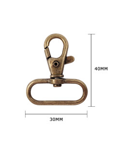 Mousqueton métal - Bronze 40 x 30 mm 2