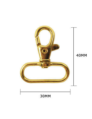 Mousqueton métal - Doré 40 x 30 mm