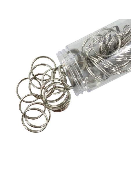 Anneaux brisés porte-clés 25 mm argent