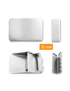 Boucle ceinture à griffes et rabat - Argent 32 mm