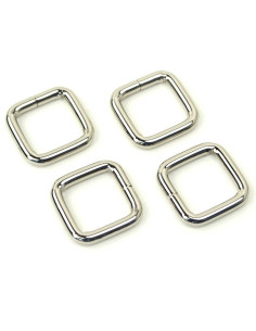 Set de 4 anneaux carrés - Argent 12,7 mm