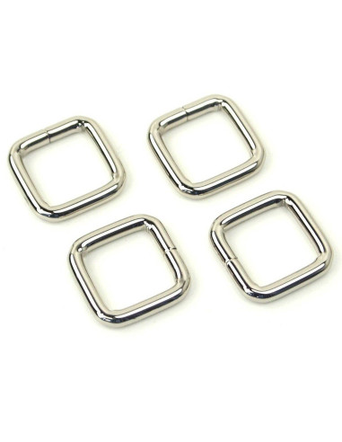 Set de 4 anneaux carrés - Argent 12,7 mm