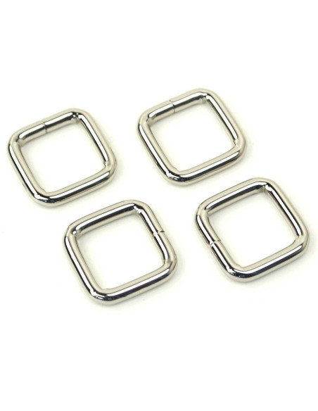 Set de 4 anneaux carrés - Argent 12,7 mm
