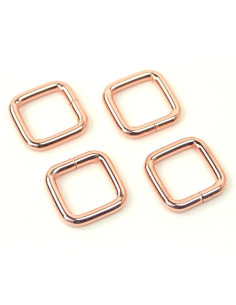 Set de 4 anneaux carrés - Or rose 12,7 mm