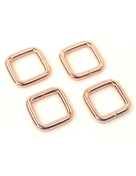 Set de 4 anneaux carrés - Or rose 12,7 mm