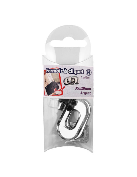 Fermoir tourniquet ovale 35 x 20 mm - Argent